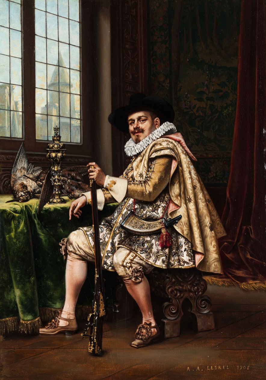 Adelsmand efter jagten af Adolphe Alexandre Lesrel