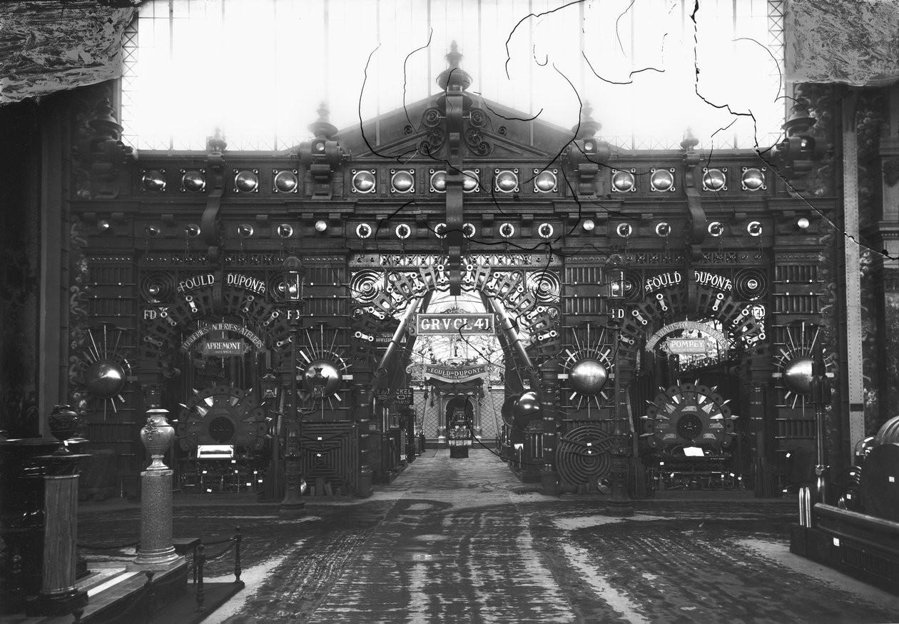 Portalen i metalpavillonen på verdensudstillingen, Paris, 1889 af Adolphe Giraudon