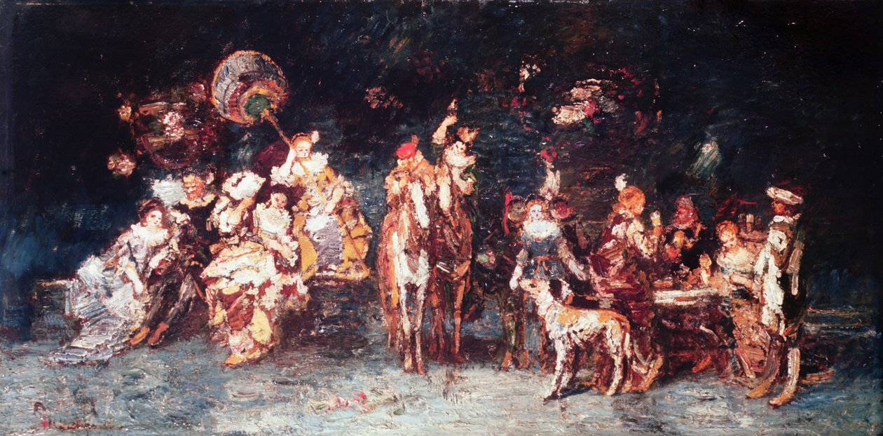 Natfest, 1875 af Adolphe Joseph Thomas Monticelli