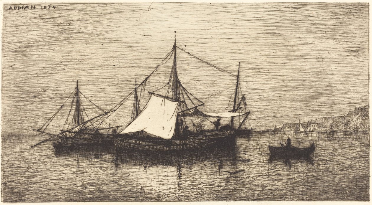 Coasting Trade Vessels, Italien af Adolphe Appian