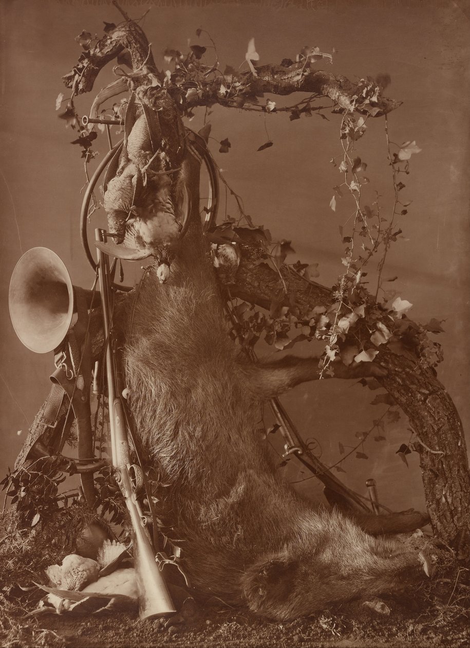 Stilleben af en jagtscene af Adolphe Braun