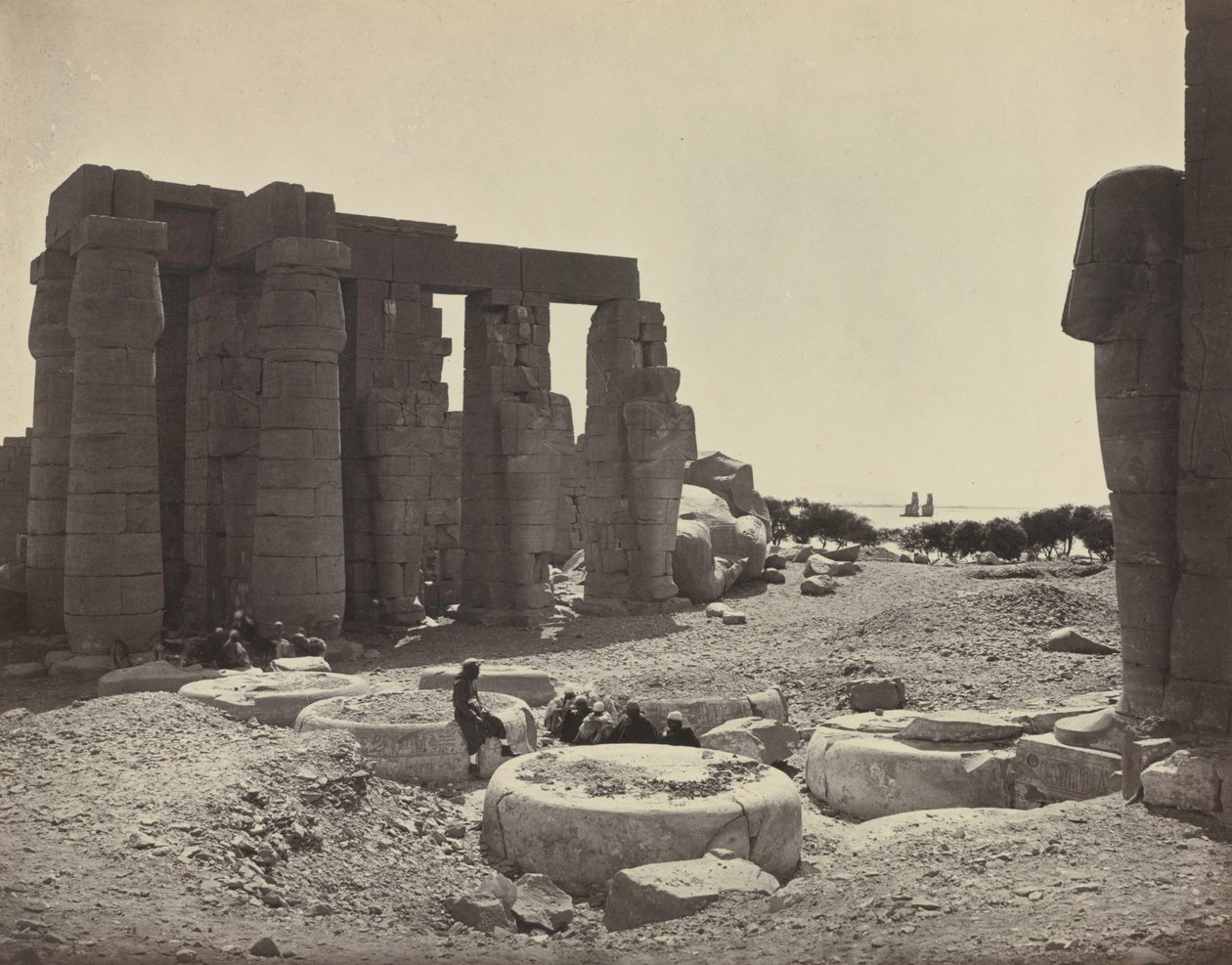 Ramesseum, Theben, 1869. af Adolphe Braun