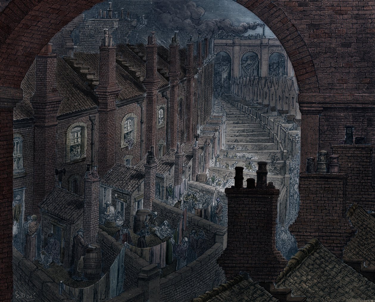 Over London med jernbane, 1872 af Adolphe Francois Pannemaker