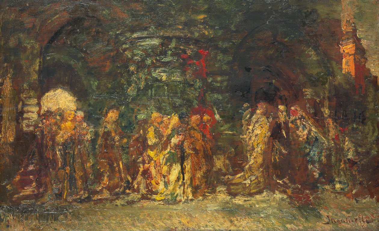 Et optog, ca. 1880 af Adolphe Joseph Thomas Monticelli