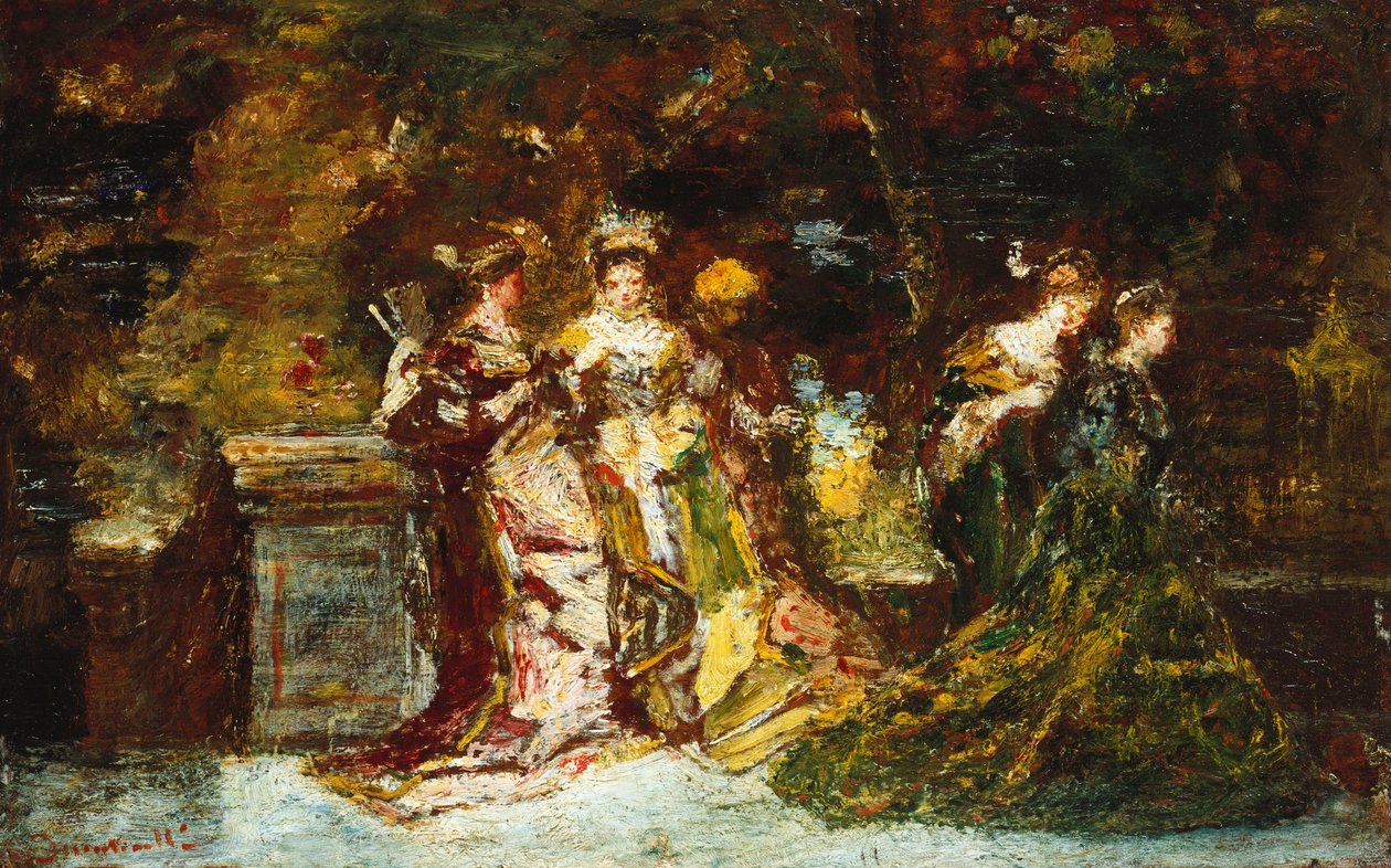 Fete Galante, ca. 1870 af Adolphe Joseph Thomas Monticelli
