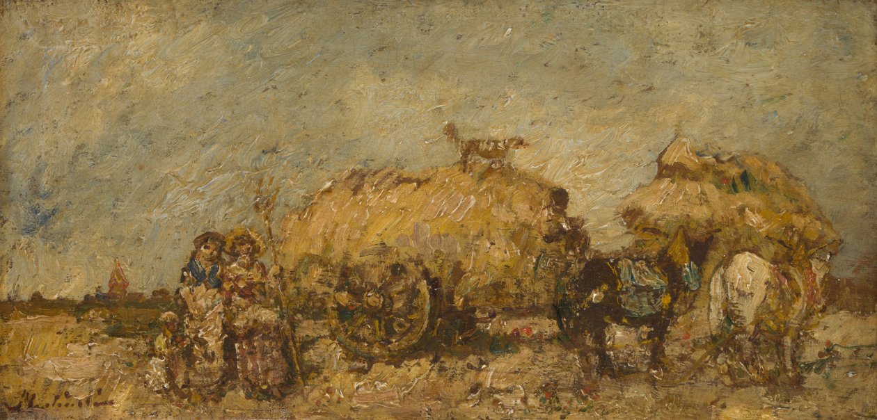 Hømarken, ca. 1870 af Adolphe Joseph Thomas Monticelli