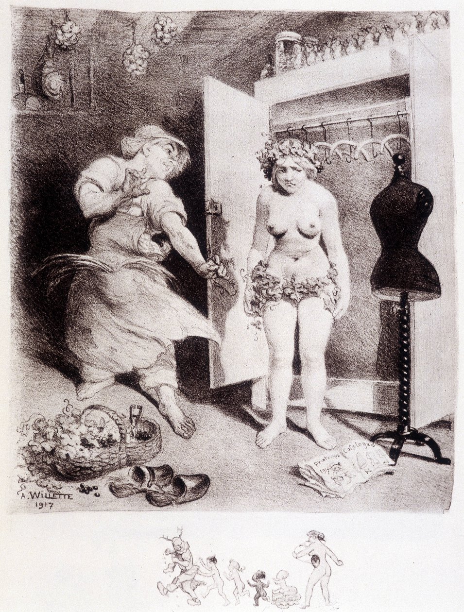 Girighed - tegning af Willette af Adolphe Leon Willette