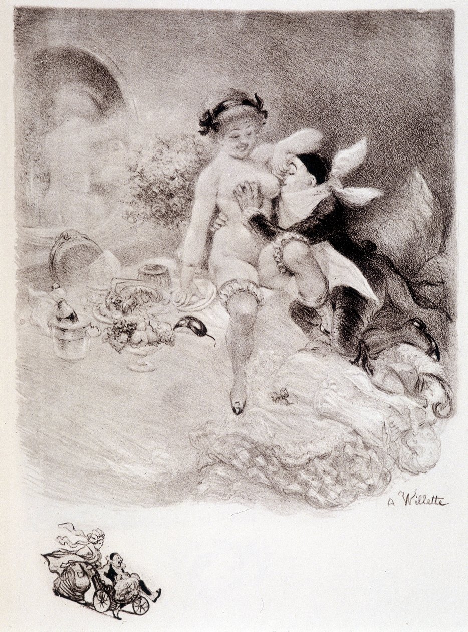 Gourmandise - tegning af Willette af Adolphe Leon Willette