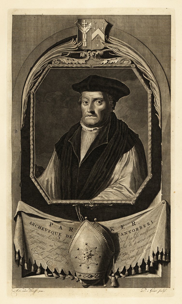 Matthew Parker (1504-1575) (gravering) af Adriaan van der (after) Werff