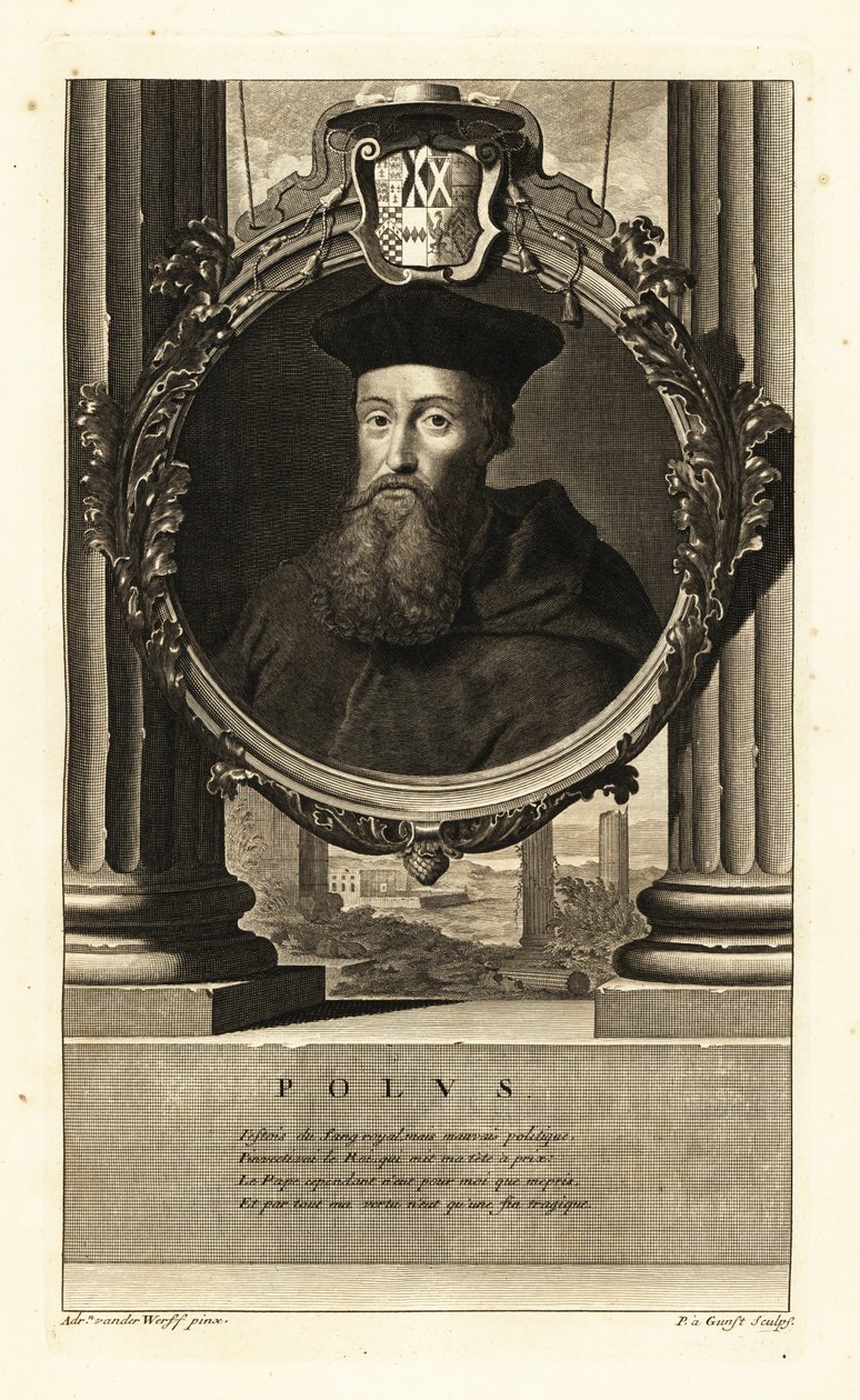 Reginald Pole (1500-1558) (gravering) af Adriaan van der (after) Werff