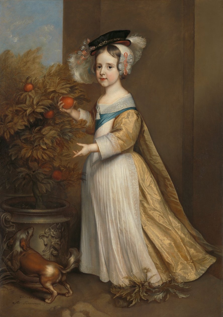 Portræt af William III, prins af Orange, i en alder af fire af Adriaen Hanneman