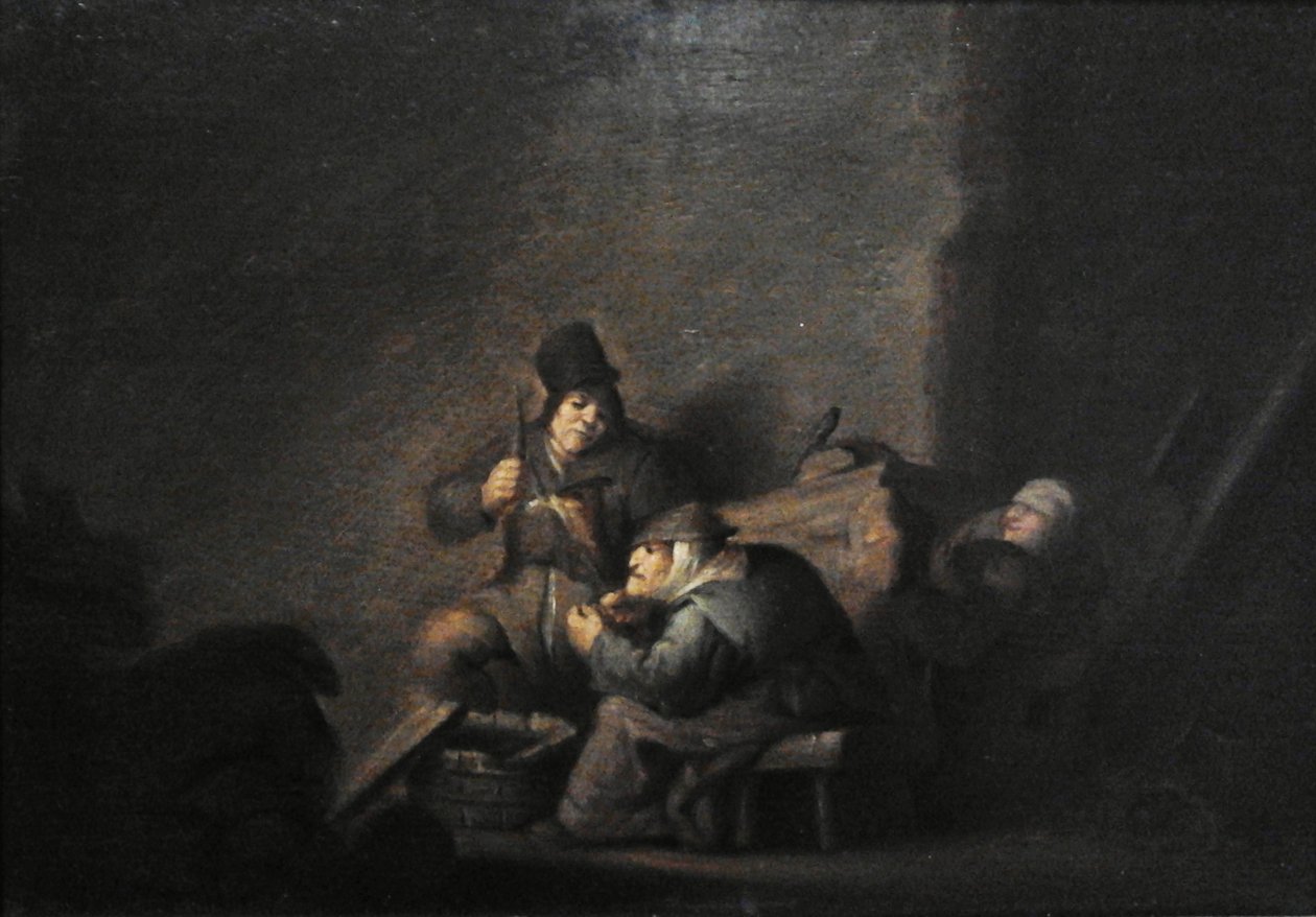 Bondefamilie indendørs af Adriaen Jansz. van Ostade