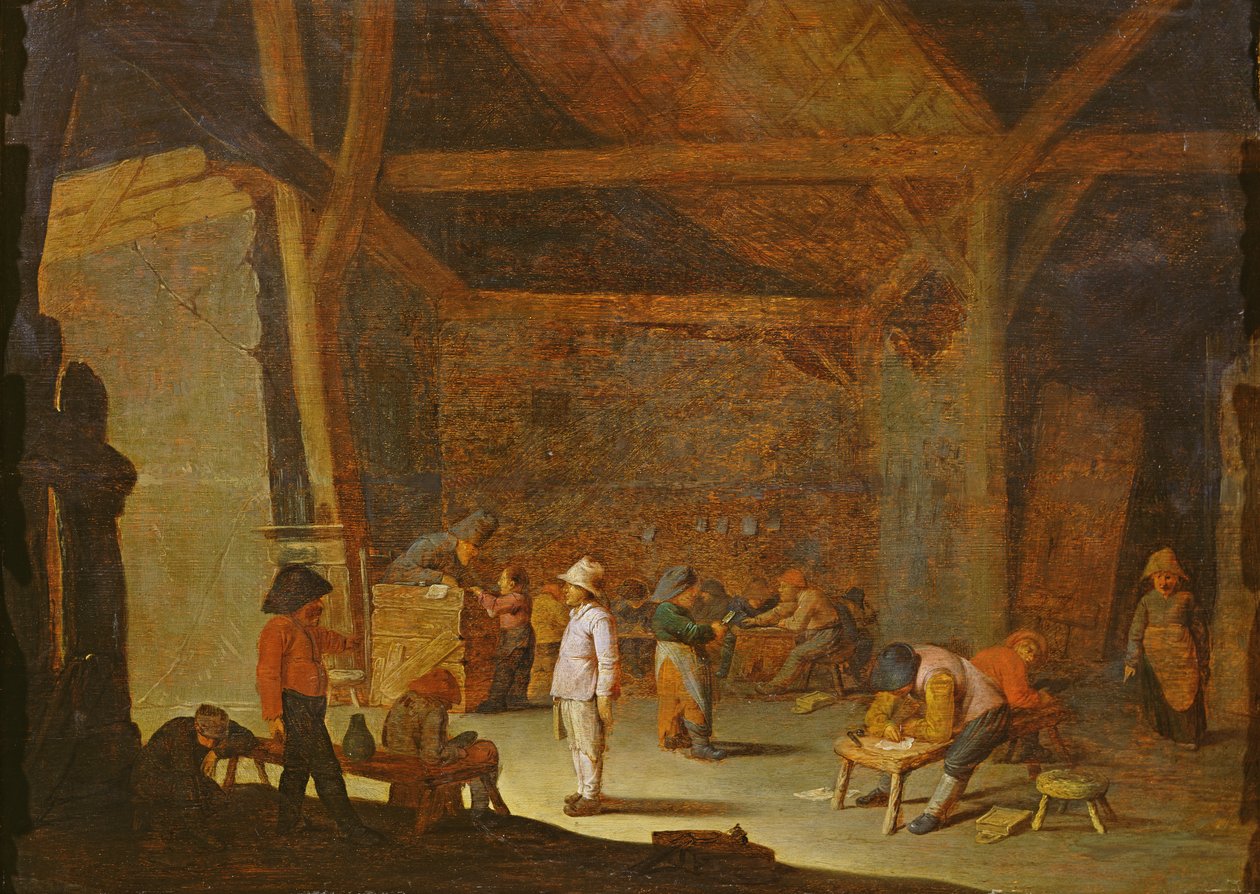 Skolens interiør af Adriaen Jansz. van Ostade