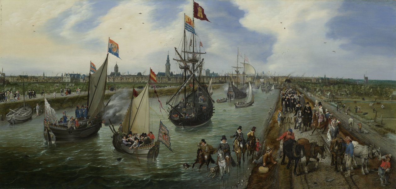 Middelburg havn af Adriaen van de Venne  