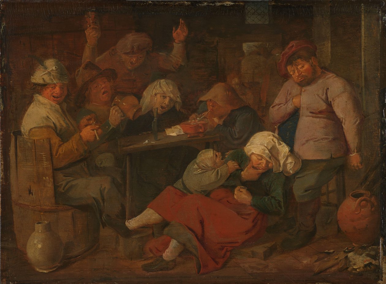 Fattige Folk, der drikker i et Værtshus af Adriaen Brouwer