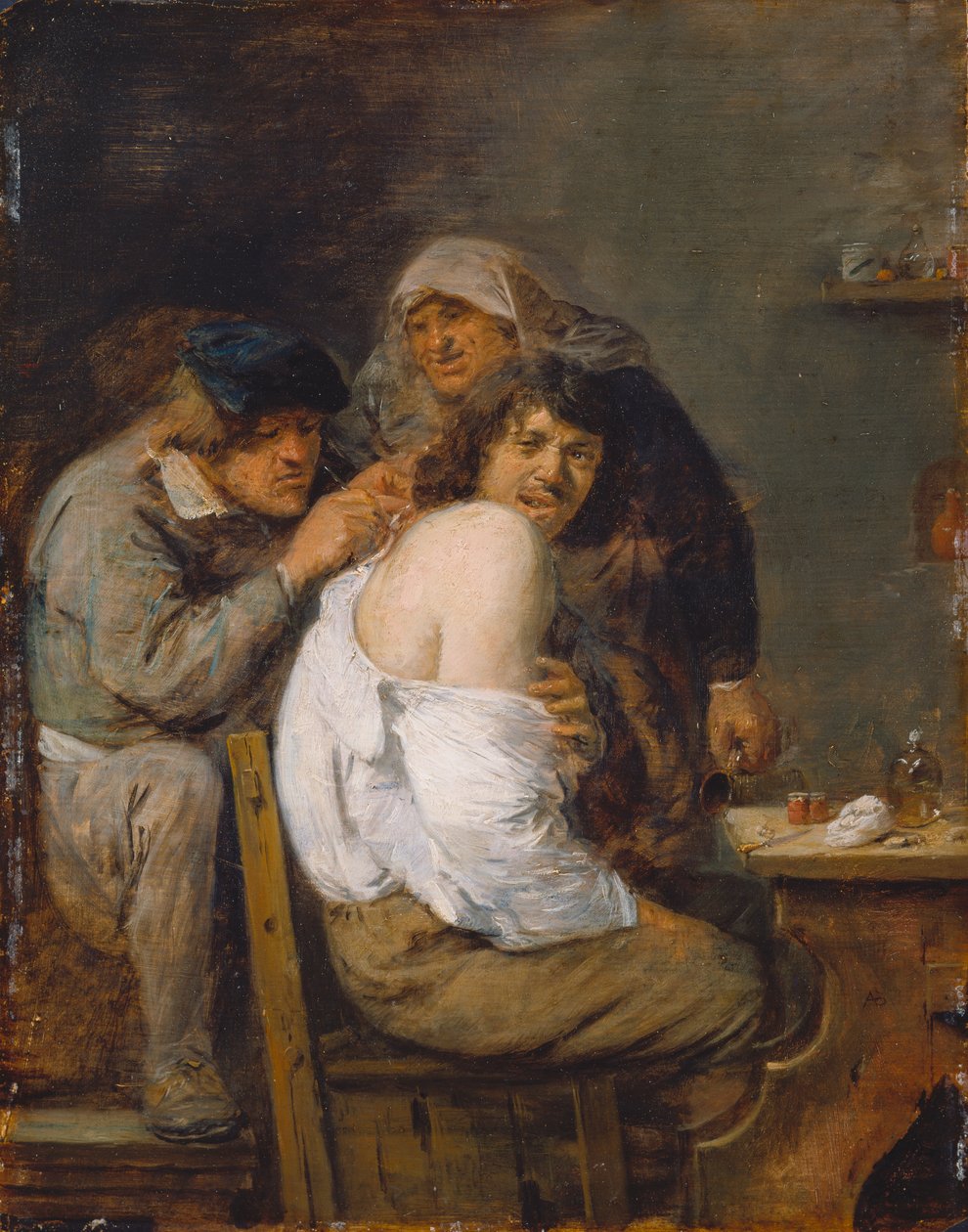 Den bageste operation, ca. 1636 (olie på træ) af Adriaen Brouwer