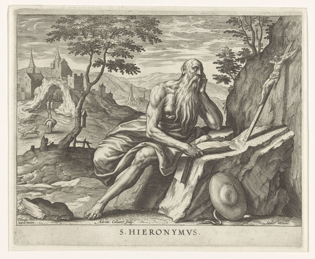 Kirkefader Jerome De fire kirkefædre (serietitel) af Adriaen Collaert