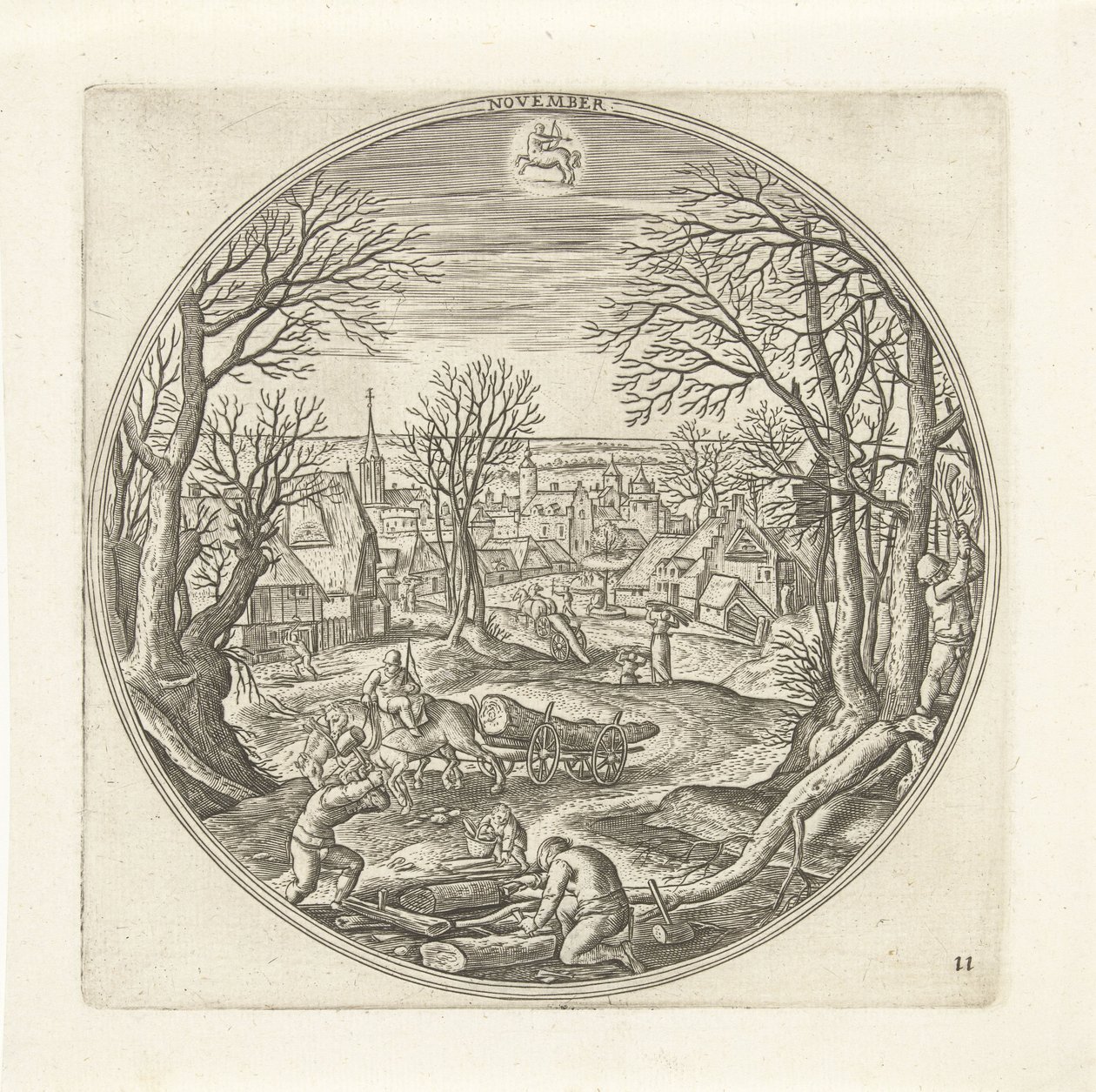 november De tolv måneder (serietitel) af Adriaen Collaert