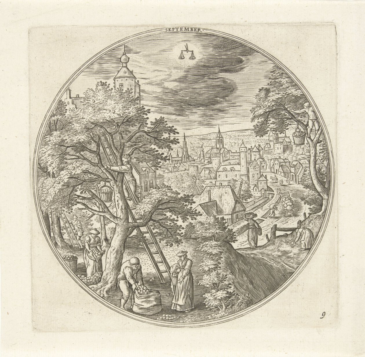 september De tolv måneder (serietitel) af Adriaen Collaert