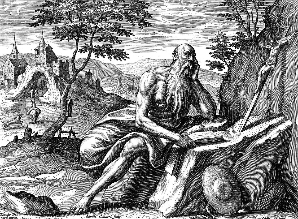 Sankt Jerome, c1540-1567 af Adriaen Collaert