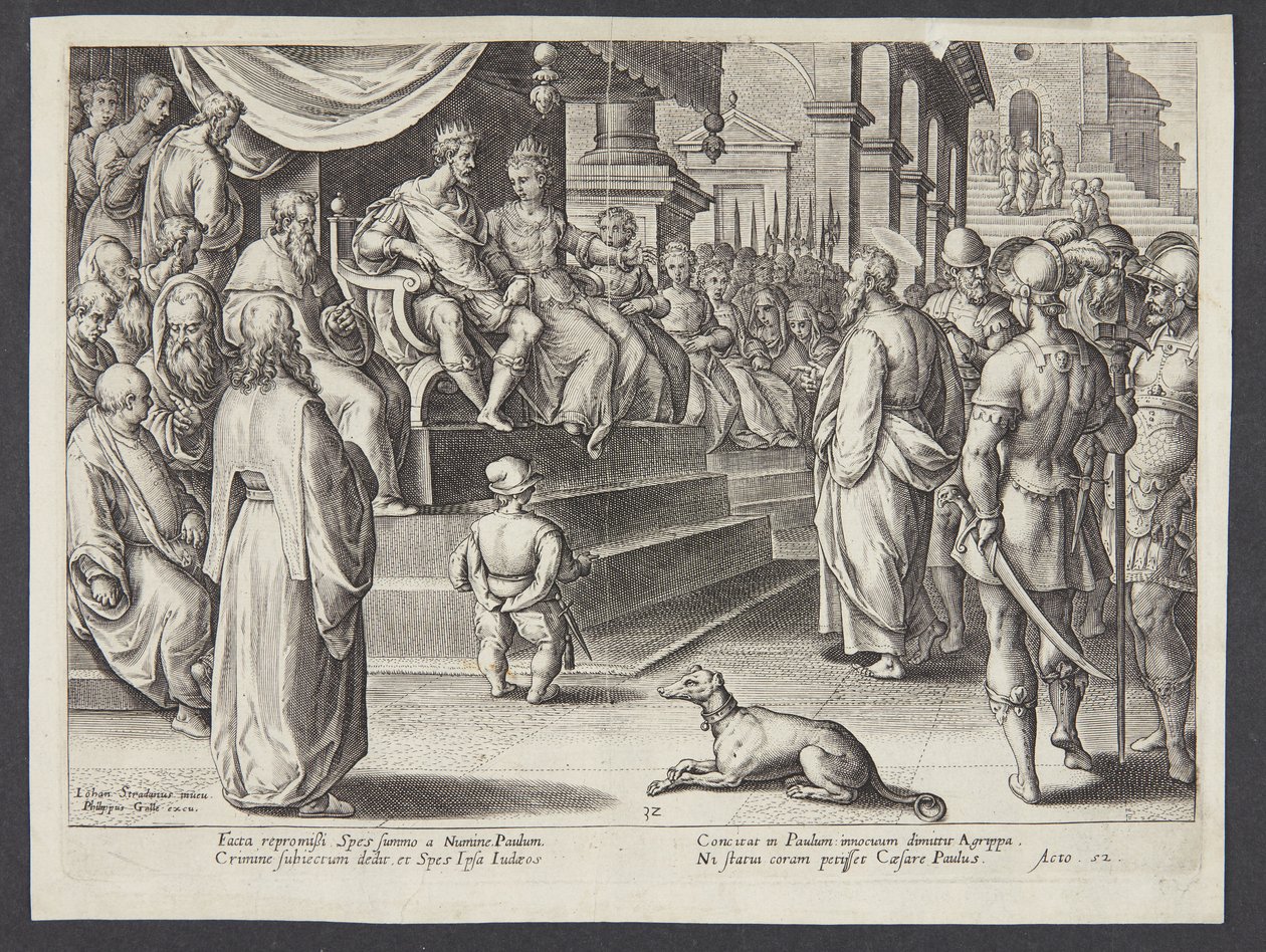 Sankt Paulus før Festus og Agrippa af Adriaen Collaert