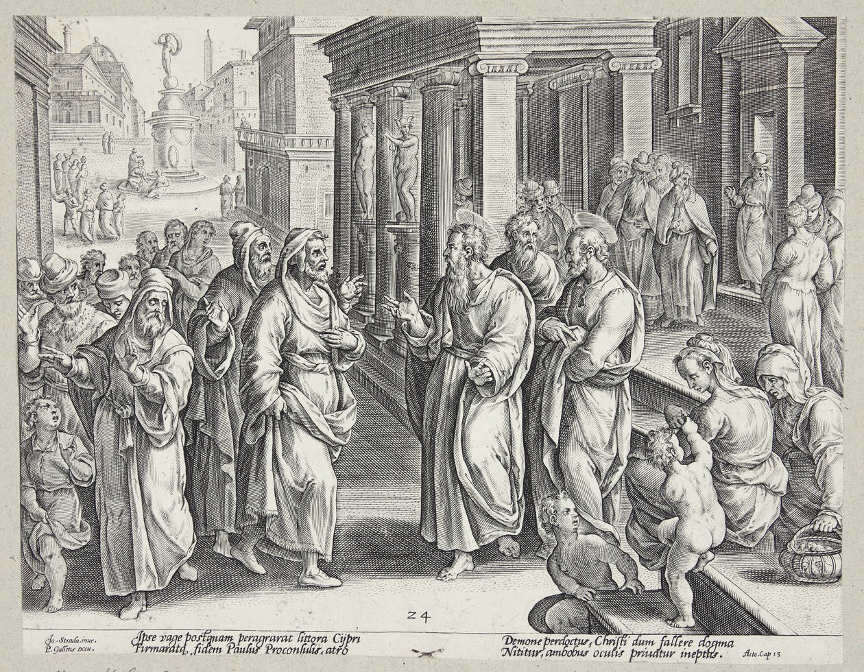 Blændingen af Elymas af Adriaen Collaert