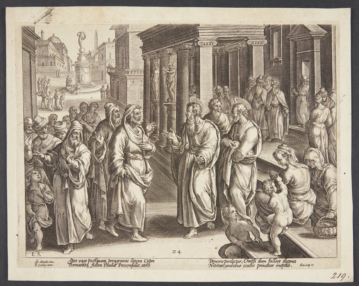 Blændingen af Elymas af Adriaen Collaert