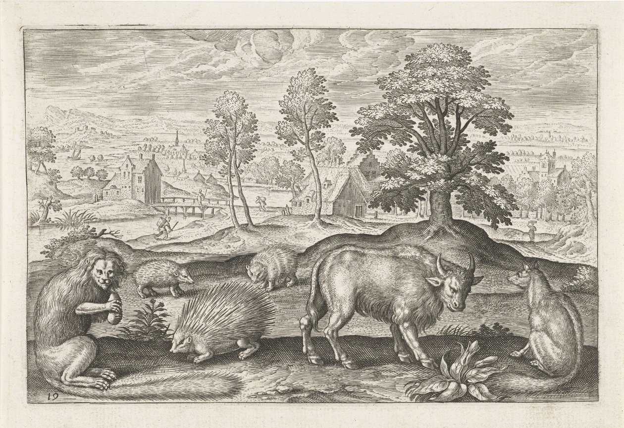 Forskellige dyr Firebenede dyr (serietitel) Animalivm Qvaddrvpedvm (serietitel) af Adriaen Collaert