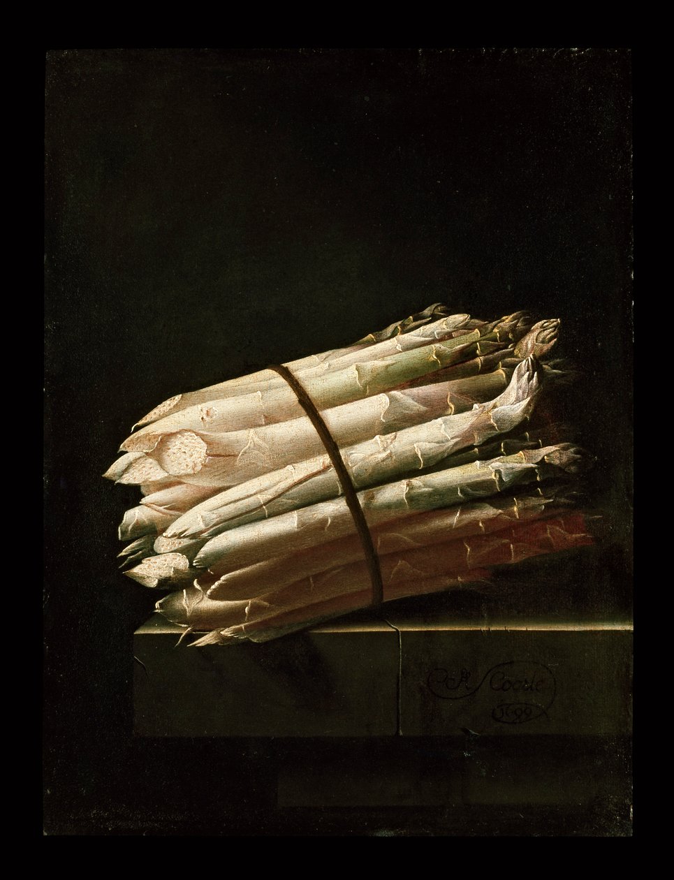 Stilleben af asparges, 1699 af Adrian Coorte