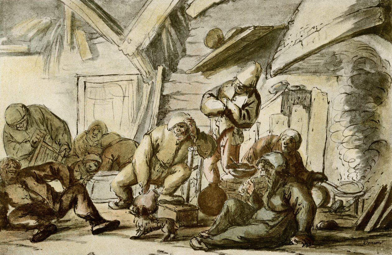 Berusede bønder i et værtshus af Adriaen Jansz. van Ostade