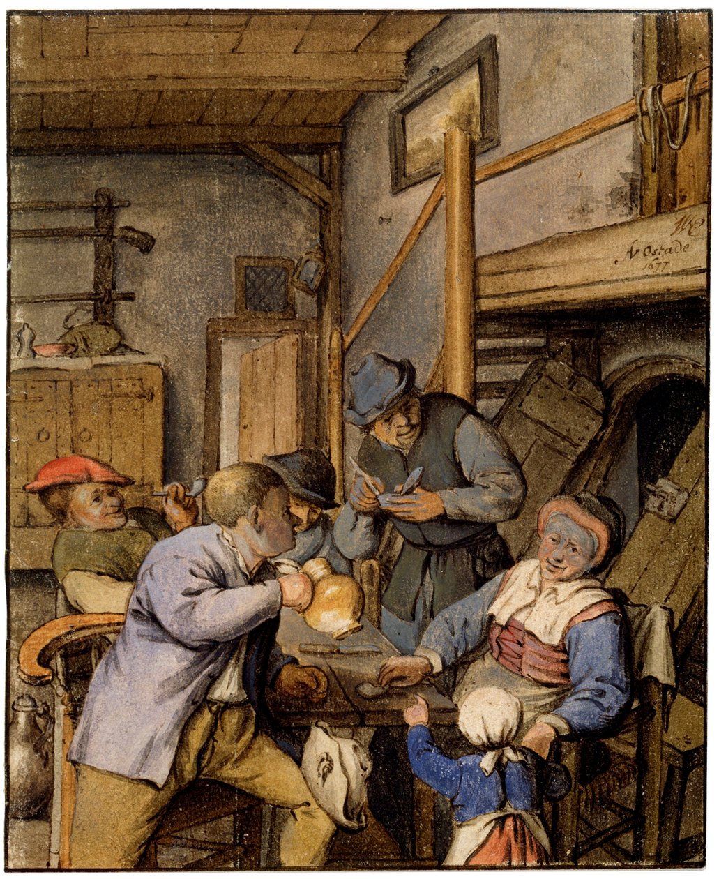 I et værtshus, 1677. af Adriaen Jansz. van Ostade