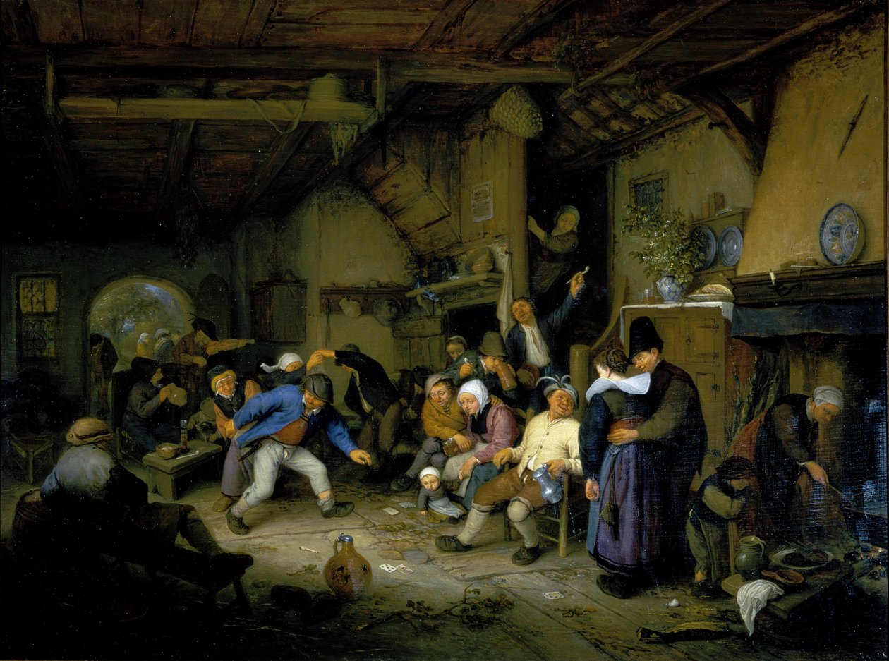 Bønder, der danser på et værtshus af Adriaen Jansz. van Ostade