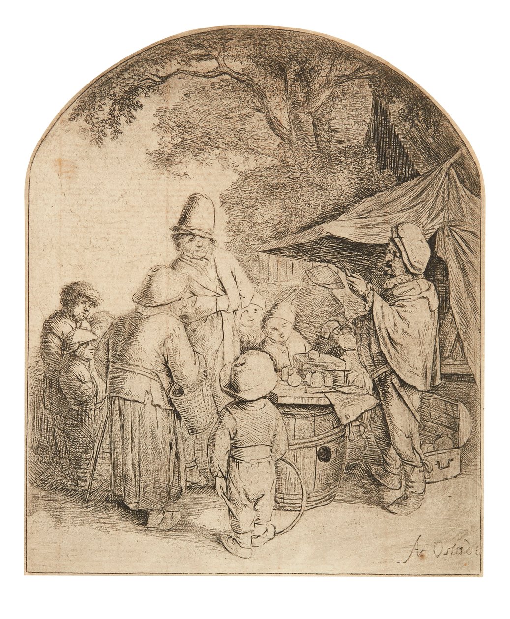 Kvaksalveren (ætsning) af Adriaen Jansz. van Ostade
