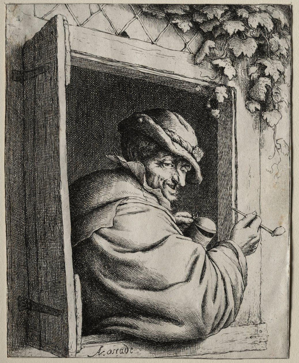 Rygeren ved vinduet. af Adriaen Jansz. van Ostade