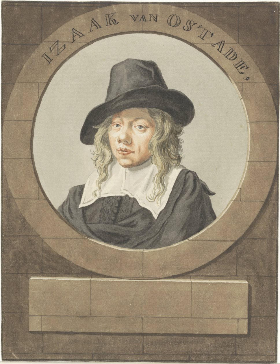 Portræt af Isaac van Ostade af Adriaen van Ostade