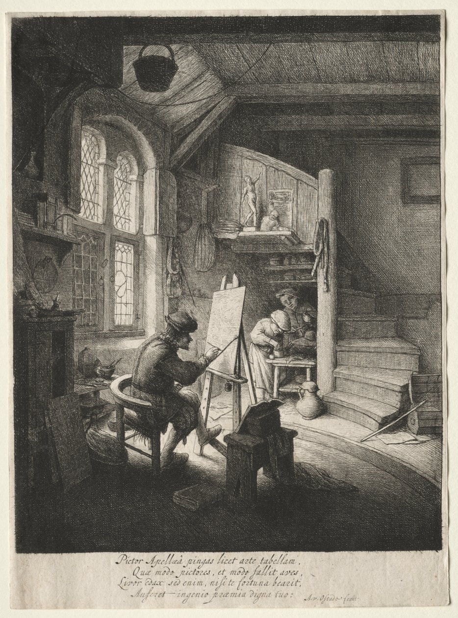 Malerens Atelier af Adriaen van Ostade