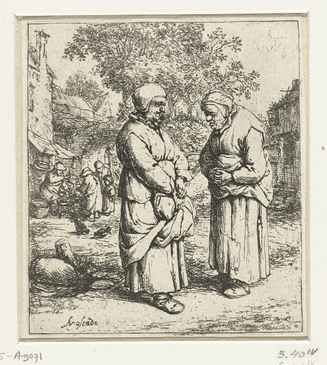 To gamle kvinder i samtale af Adriaen van Ostade