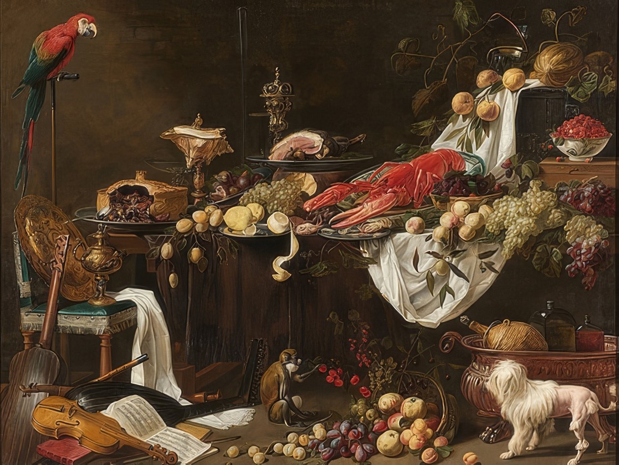 Banket stilleben. 1644 af Adriaen van Utrecht