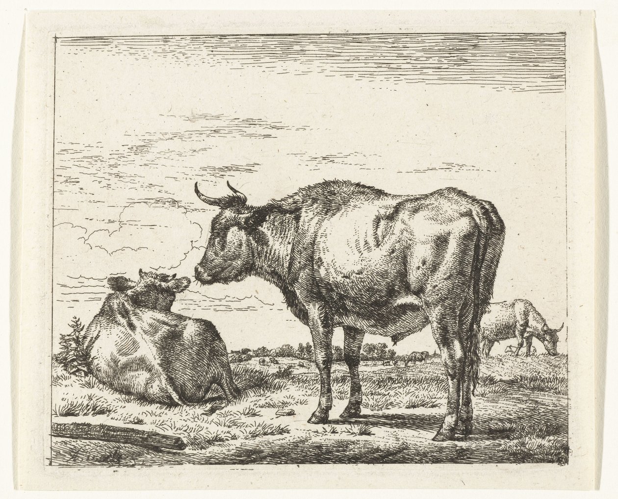 stående tyr Forskellige dyr (serietitel) af Adriaen van de Velde