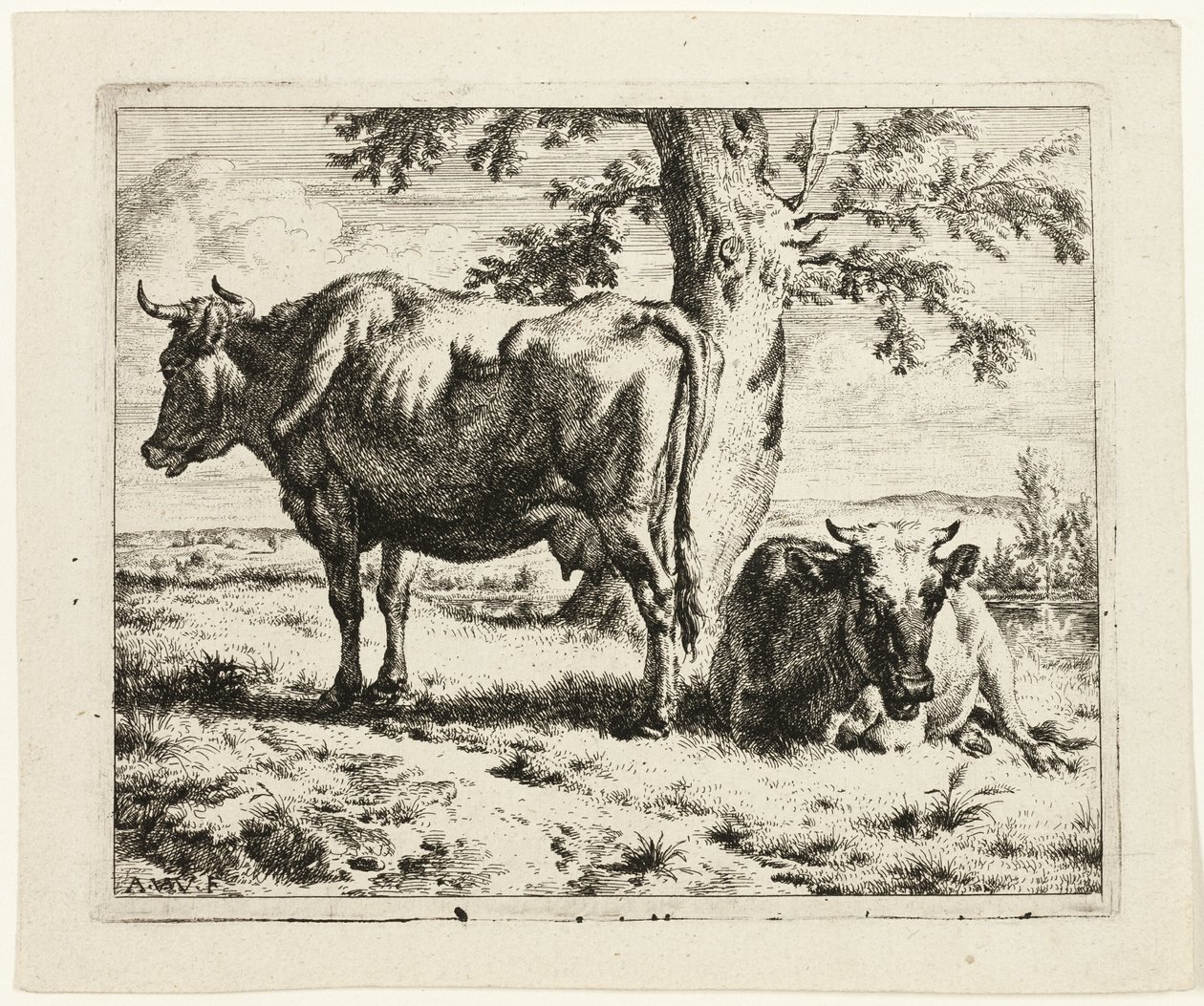To køer under et træ af Adriaen van de Velde
