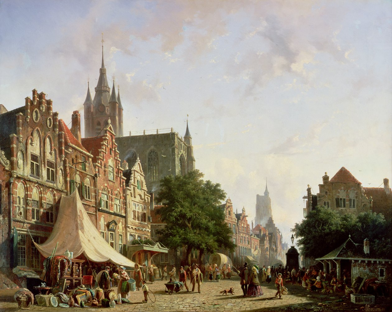 hollandsk gadebillede af Adrianus Eversen