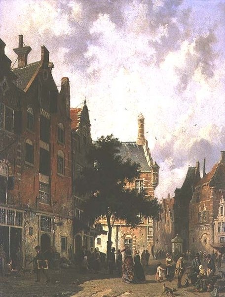 Gadebillede i Holland af Adrianus Eversen