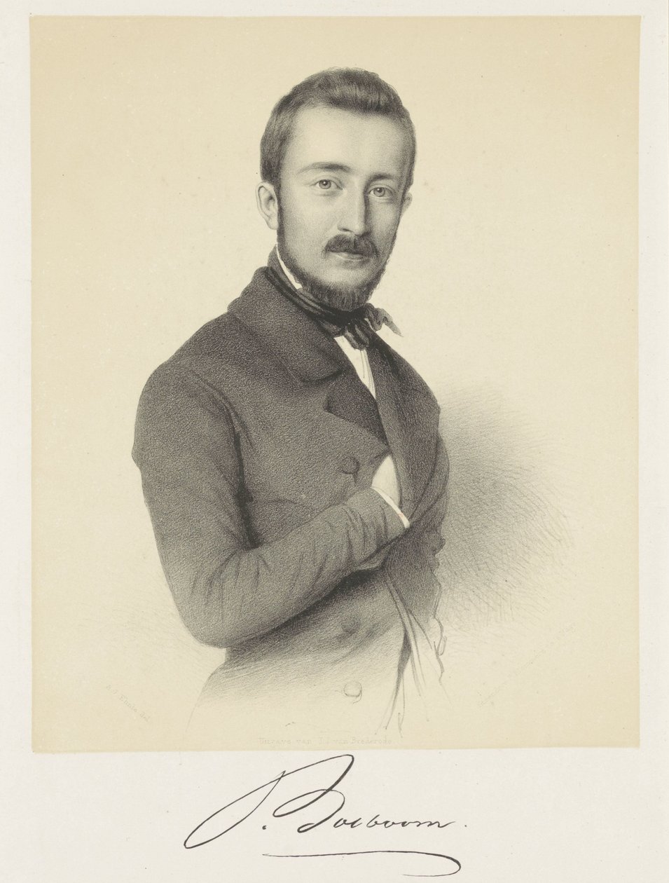 Portræt af Johannes Bosboom af Adrianus Johannes Ehnle