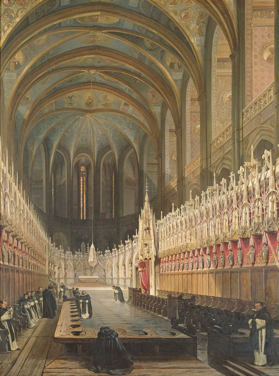 Interiør af Albi-katedralen, 1832 af Adrien Dauzats