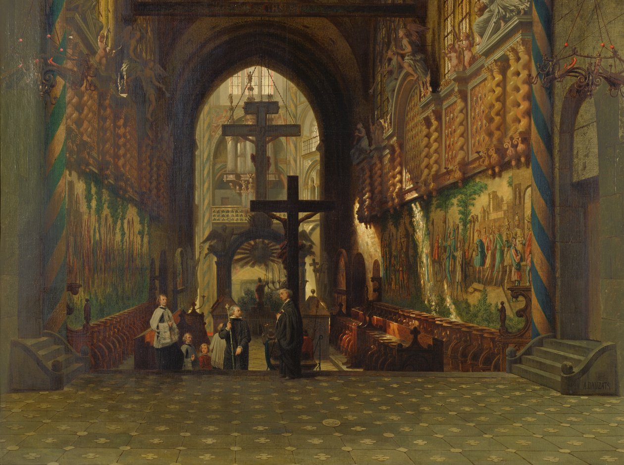 Interiør af Saint Gereon-kirken i Köln af Adrien Dauzats