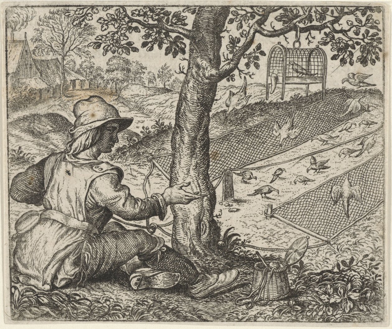 Fuglekiggerens fabel af Egidius  Sadeler (II)