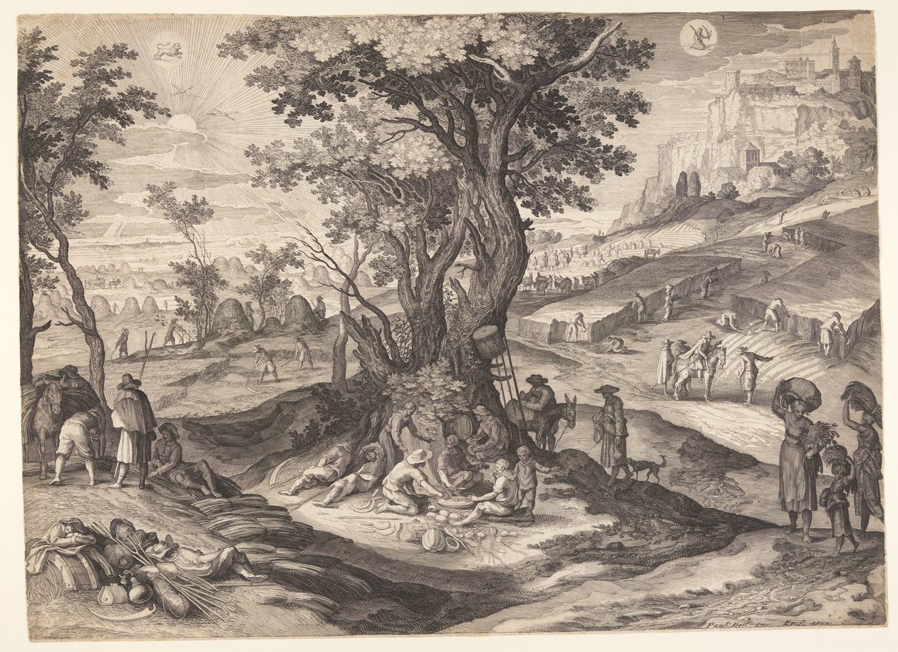 Juli/August, fra De Tolv Måneder af Aegidius Sadeler II