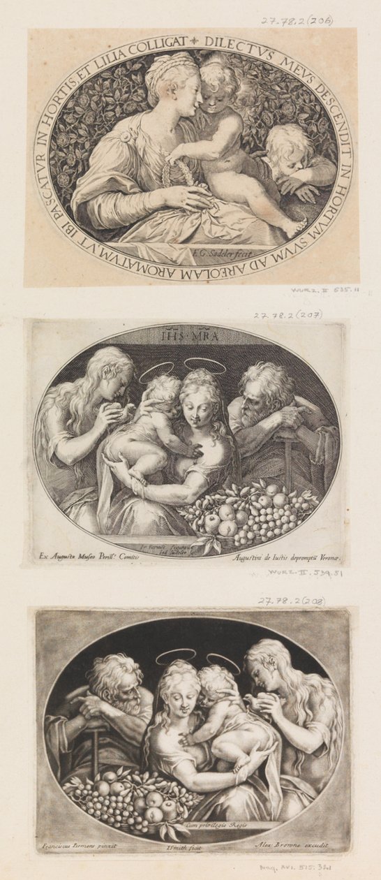 Madonna og barn med St. John. af Aegidius Sadeler II