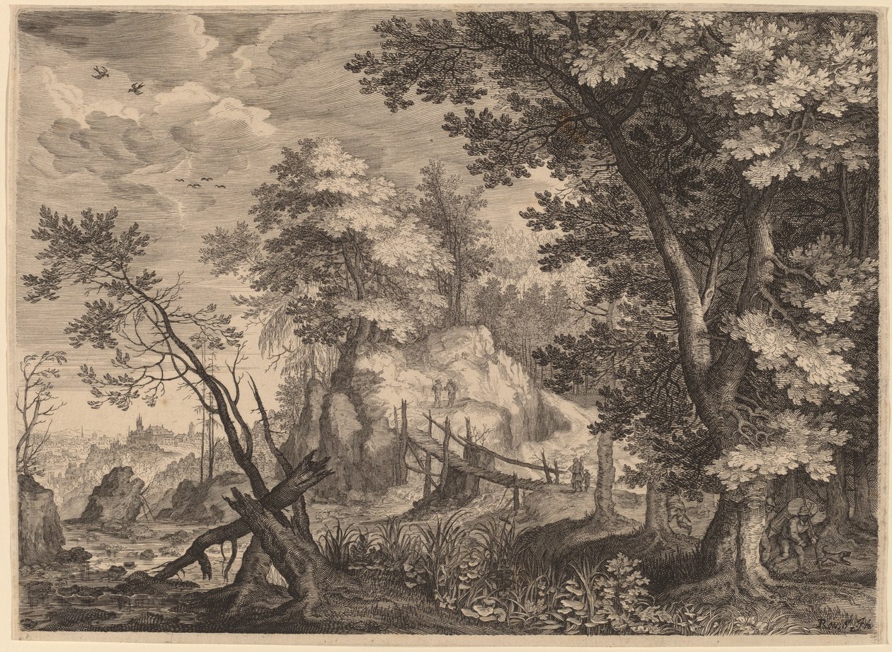 Skovscene af Aegidius Sadeler II after Roelandt Savery