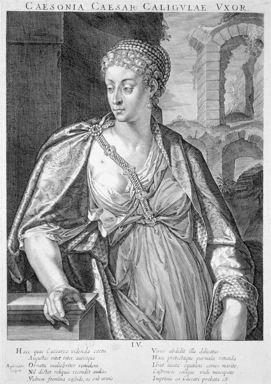 Caesonia hustru til Caligula af Aegidius Sadeler or Saedeler